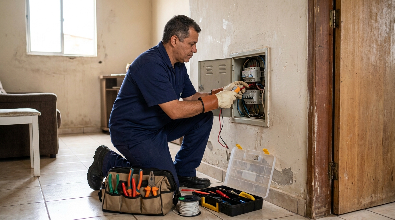 Eletricista com ferramentas em Manaus‑AM