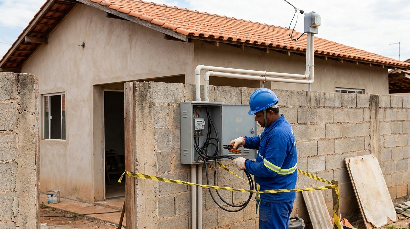 Eletricista instalando padrao de energia em Manaus‑AM
