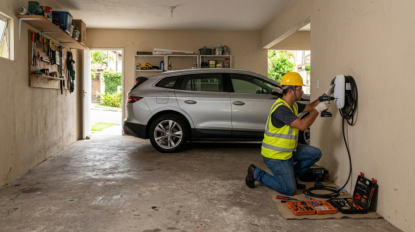 Instalacao de carregador de carro eletrico residencial em Manaus‑AM
