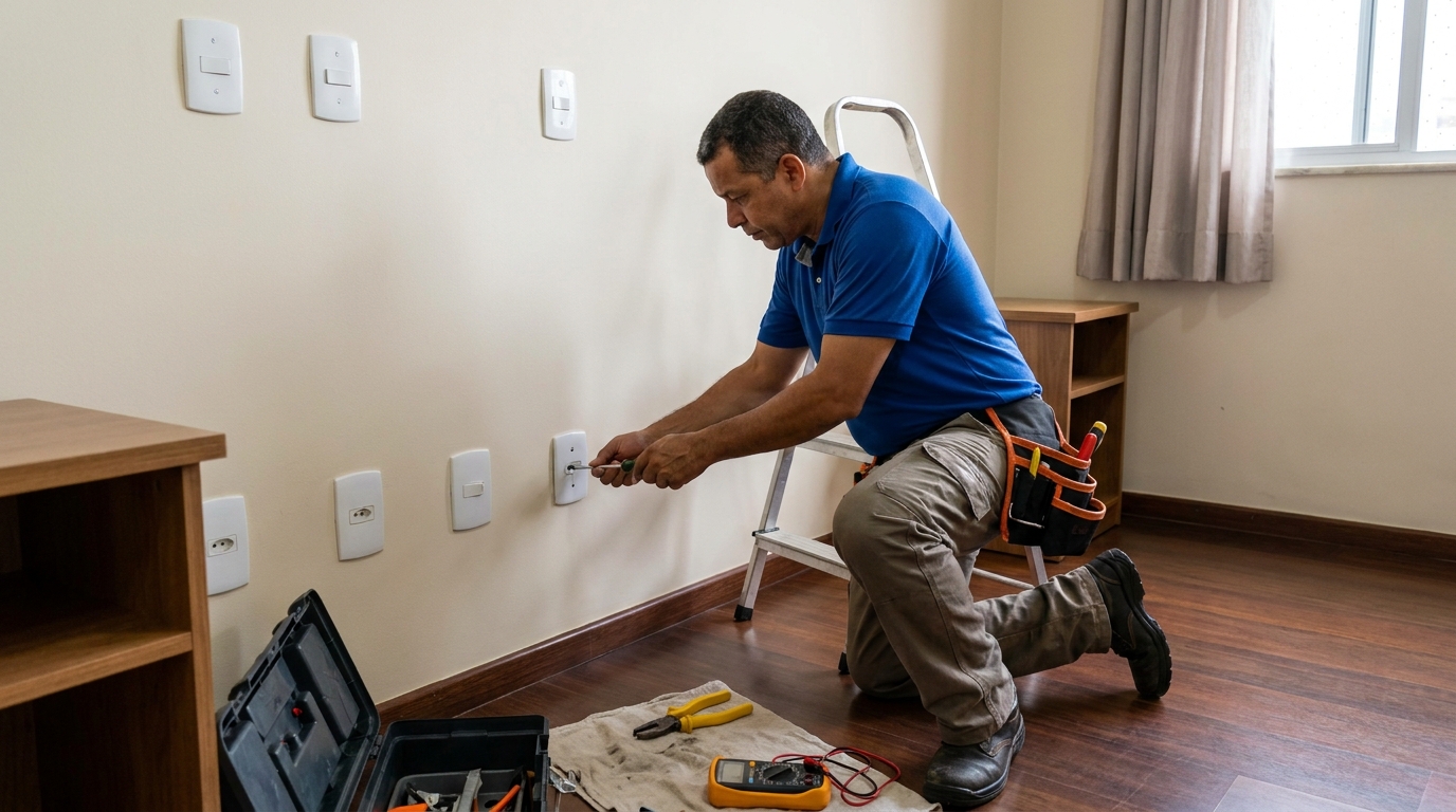 Instalacao de tomada e interruptor residencial em Manaus‑AM