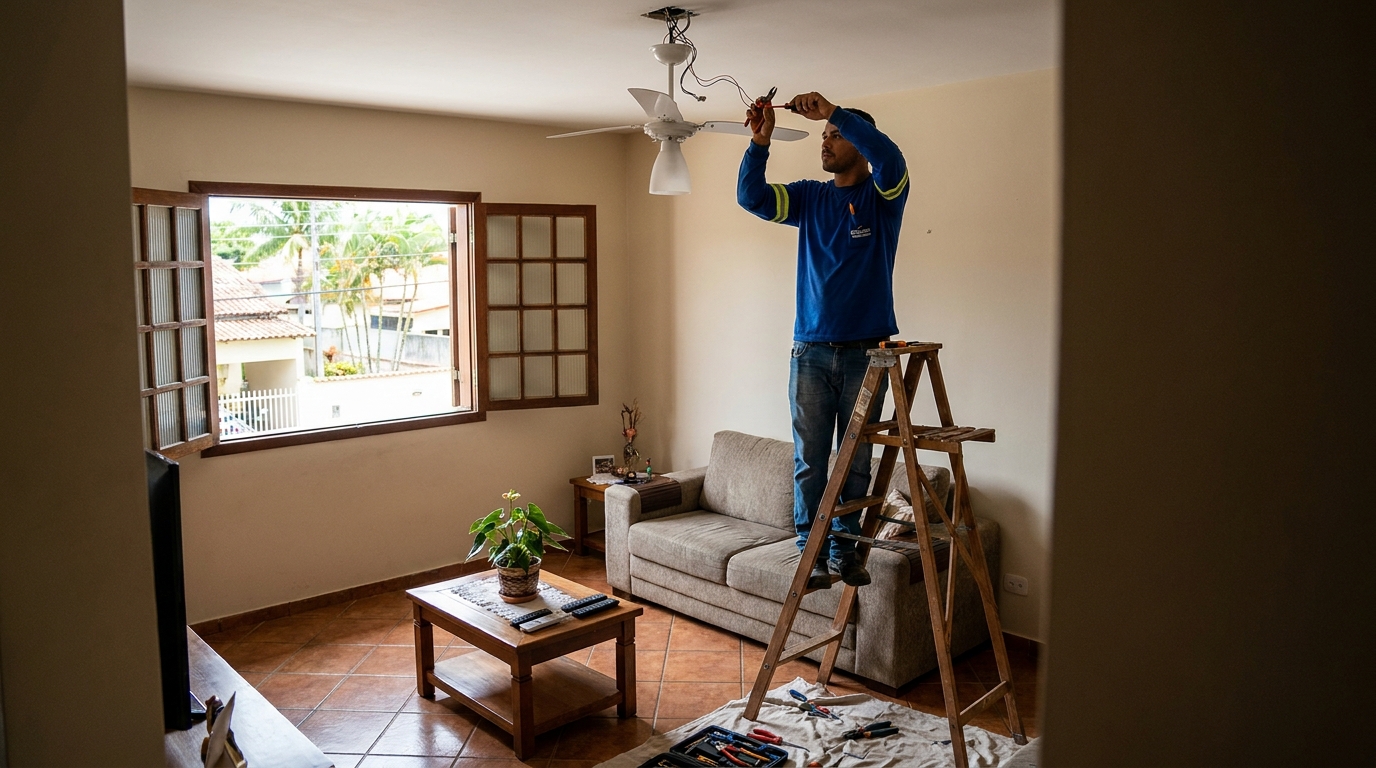Instalacao de ventilador de teto profissional em Manaus‑AM
