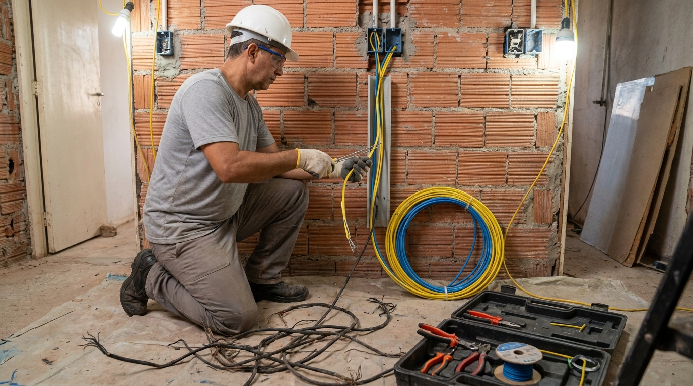 Troca de fiacao eletrica residencial em Manaus‑AM